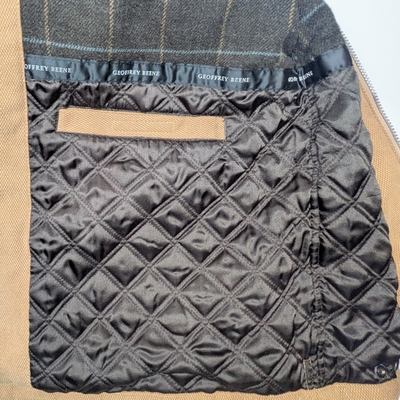 Geoffrey Beene Vintage Bomber Jacket Tan Light Quilted Men's XXL - Picture 4 of 8
